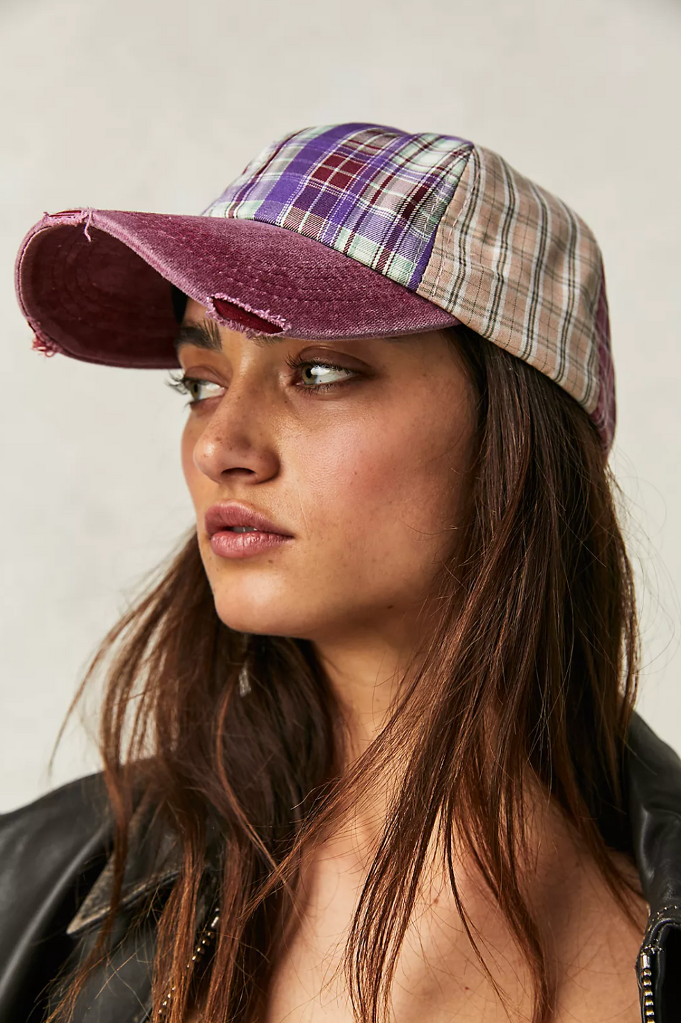 Crossroads Mixed Plaid Baseball Hat