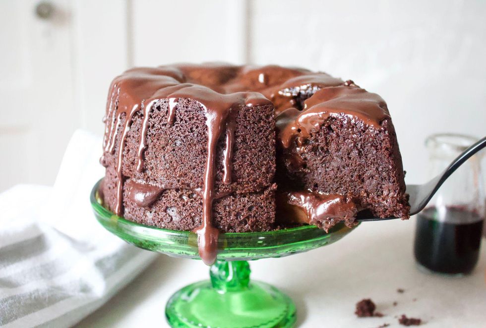 cutting a slice of cake