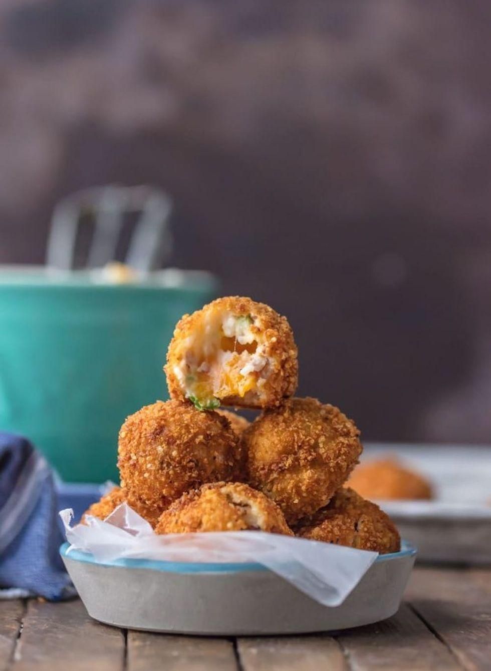 Deep-Fried Loaded Mashed Potato Bites