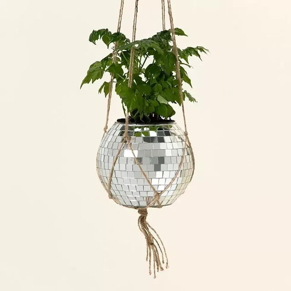 Disco Ball Hanging Planter