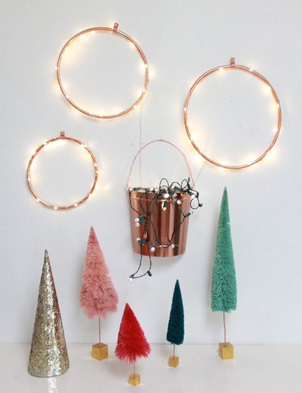 DIY Copper Lighted Wreaths