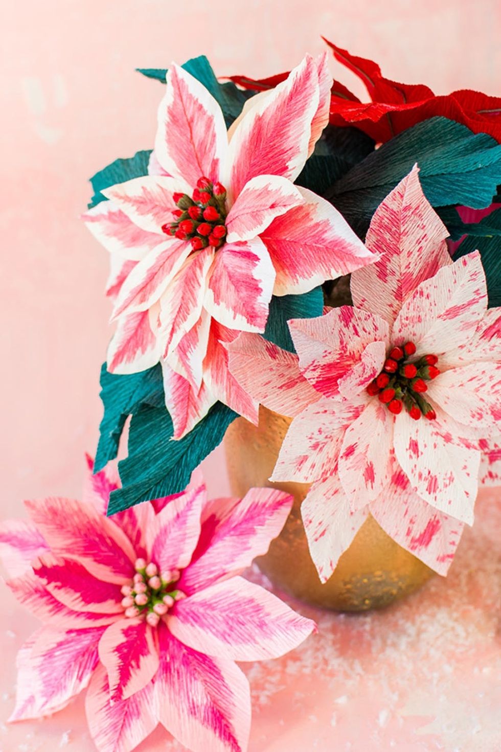 DIY Paper Poinsettias Holiday Crafts