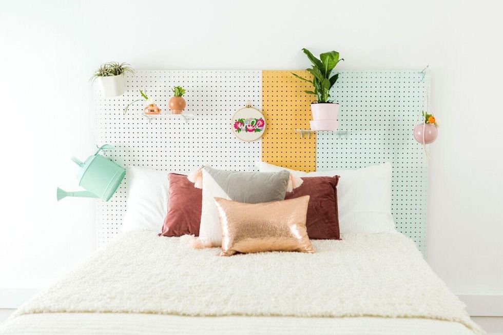 DIY Pegboard Headboard