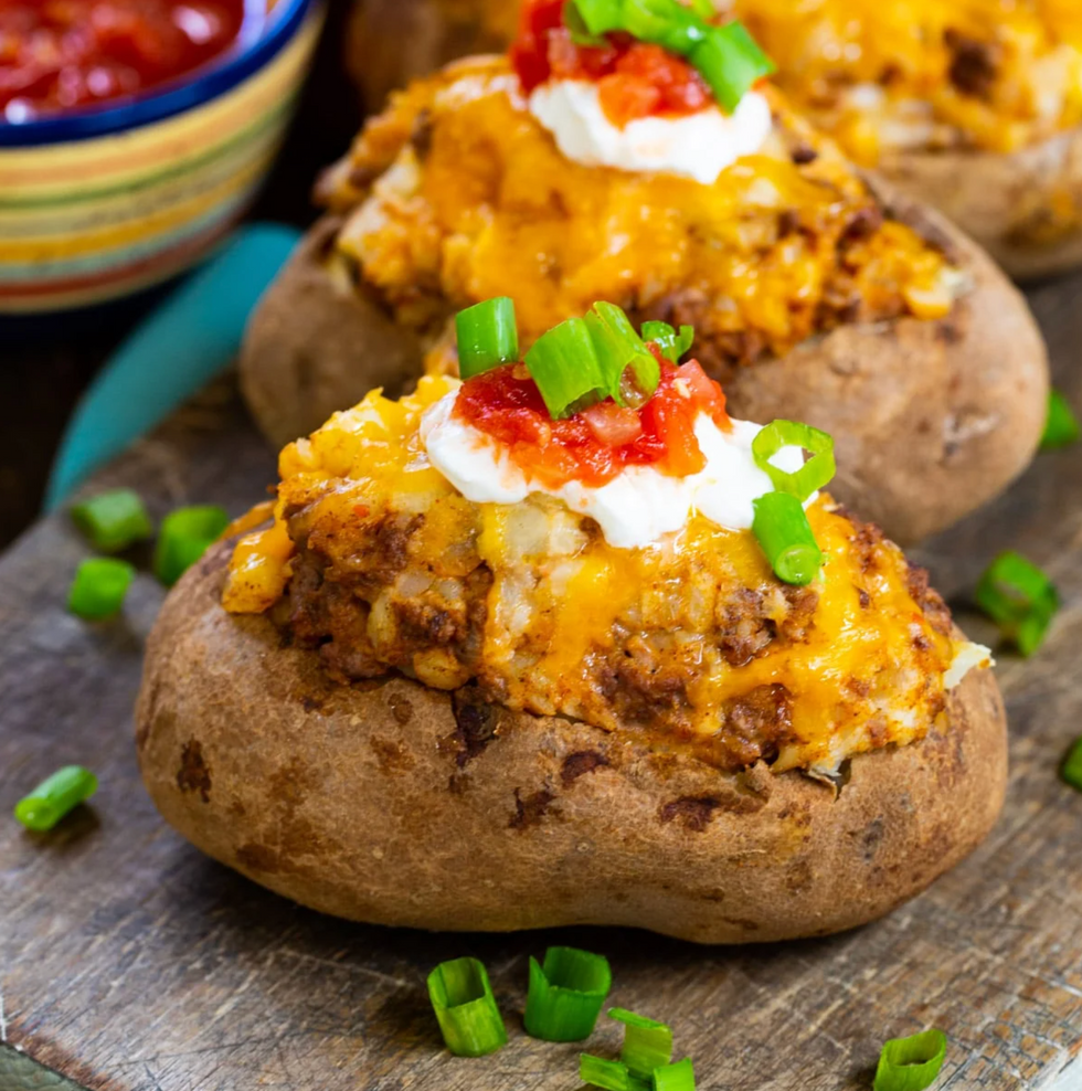 Double Stuffed Taco Potatoes