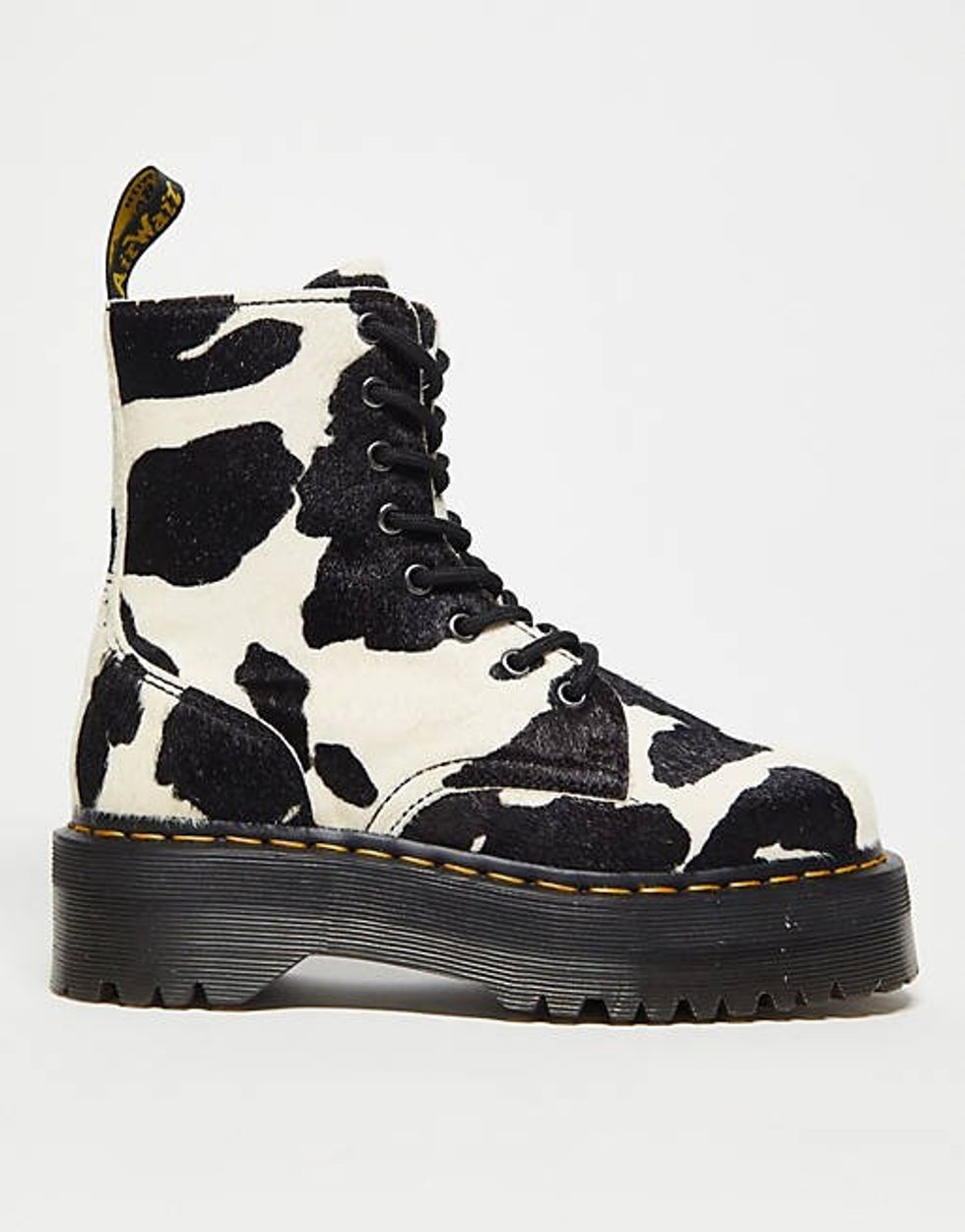 Dr Martens Jadon Platform Cow Print Leather Boots