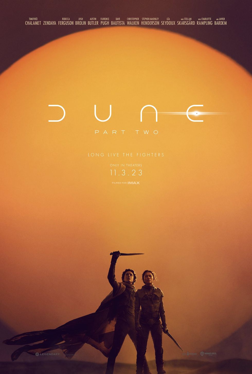 dune 2 poster with zendaya and timothee chalamet