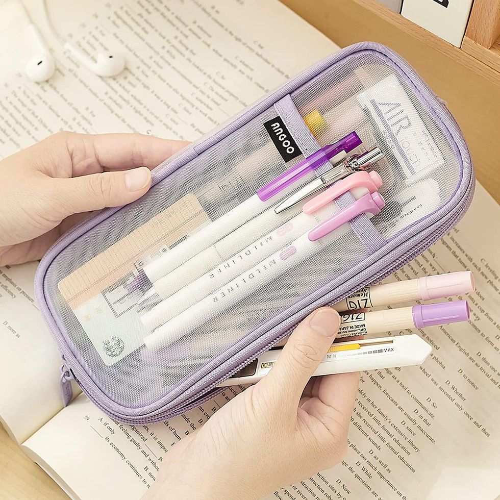 EASTHILL Grid Mesh Pen Pencil Case