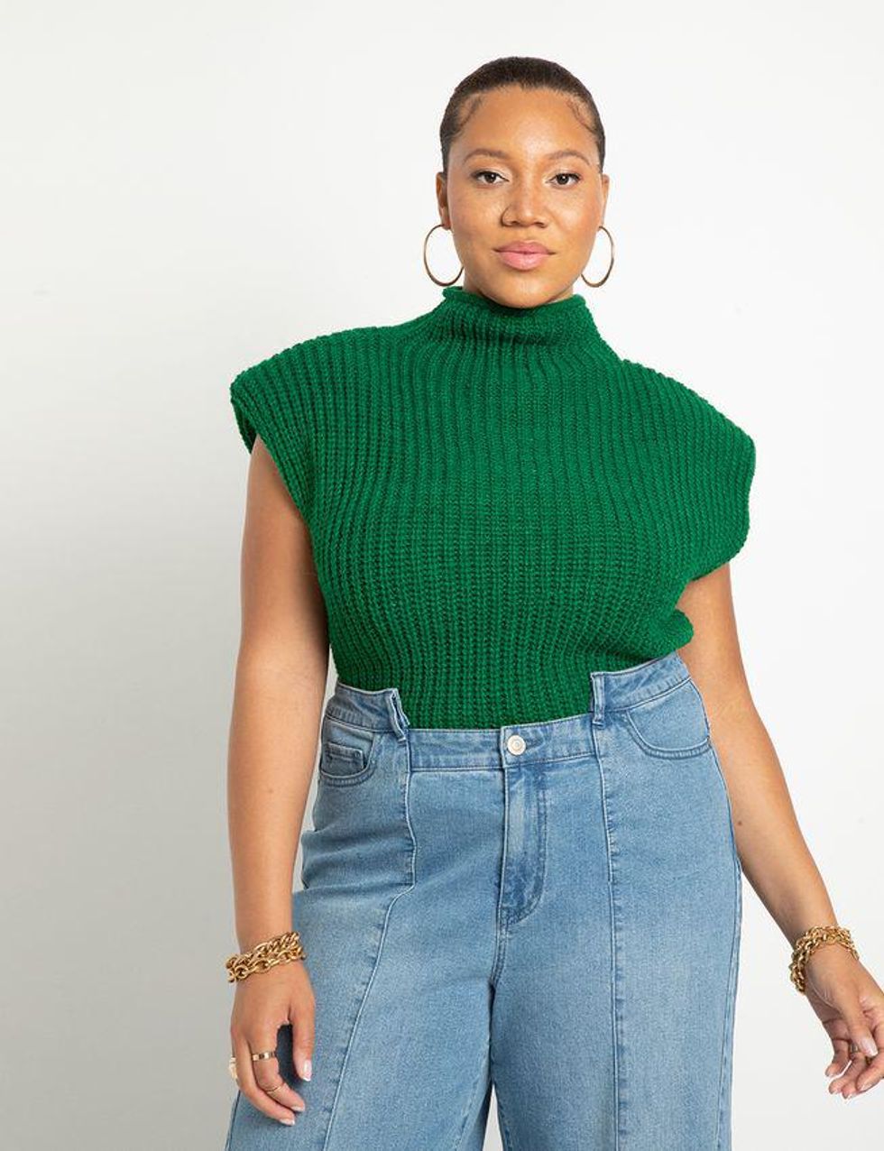 Eloquii Shoulder Path Chunky Turtleneck