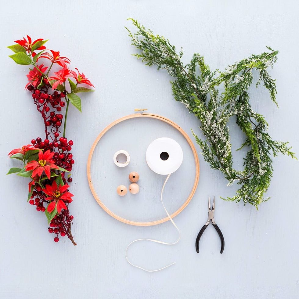 Embroidery Hoop Modern Holiday Wreath Materials