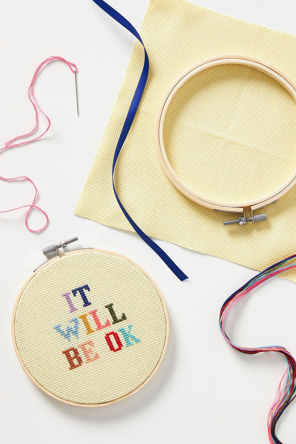 embroidery kit that says it'll be okay