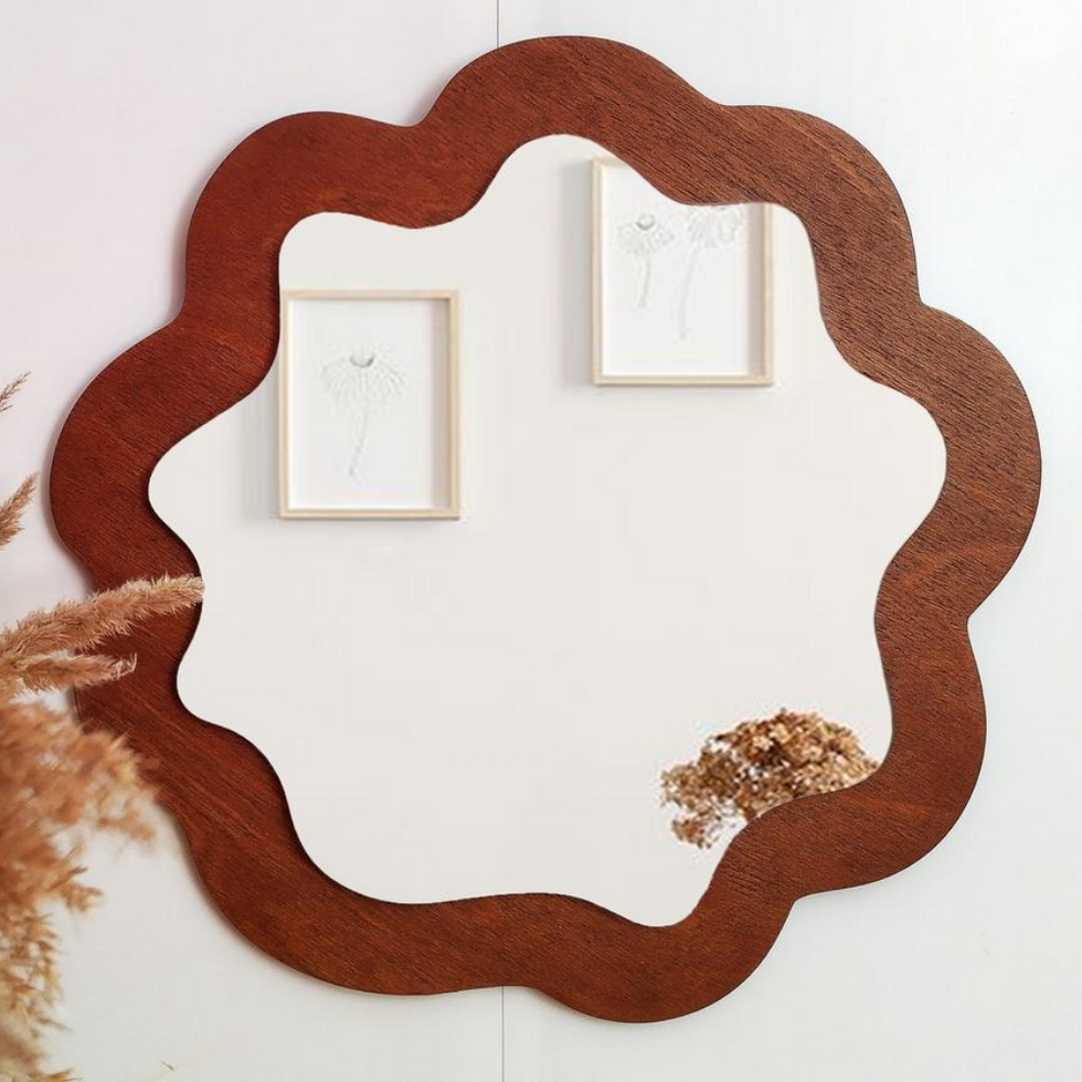 Etsy Wavy frame Wooden Mirror