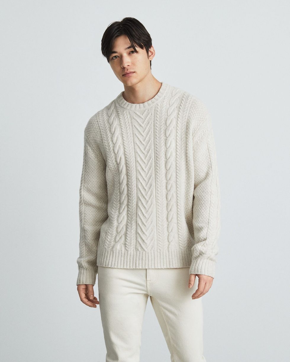 Everlane The Felted Merino Cable-Knit Crew