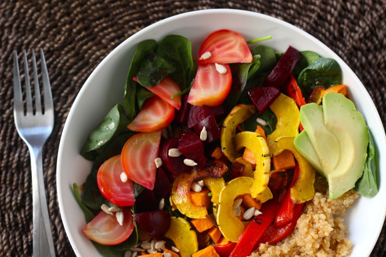 Roasted Roots Rainbow Salad