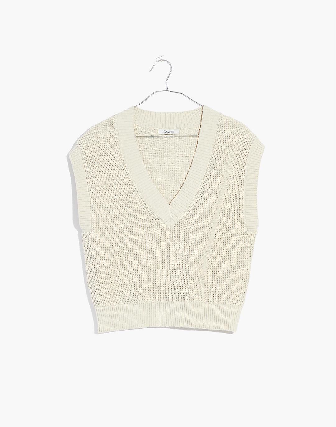 Waffle V-Neck Sweater Vest