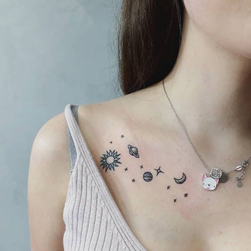 12 Dainty Collarbone Tattoos We Want to Copy Like, Yesterday Brit + Co