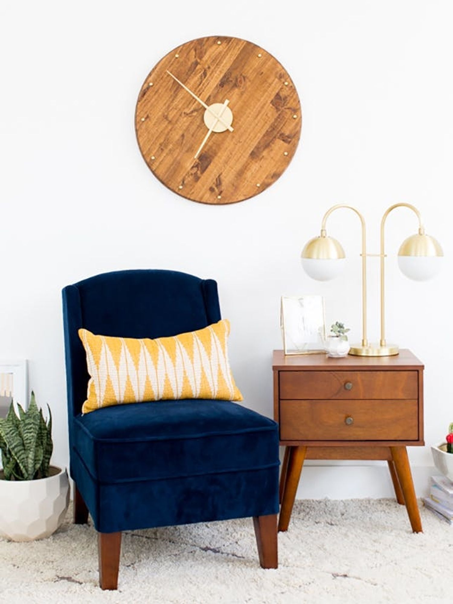 DIY MCM Wall Clock mantel decor