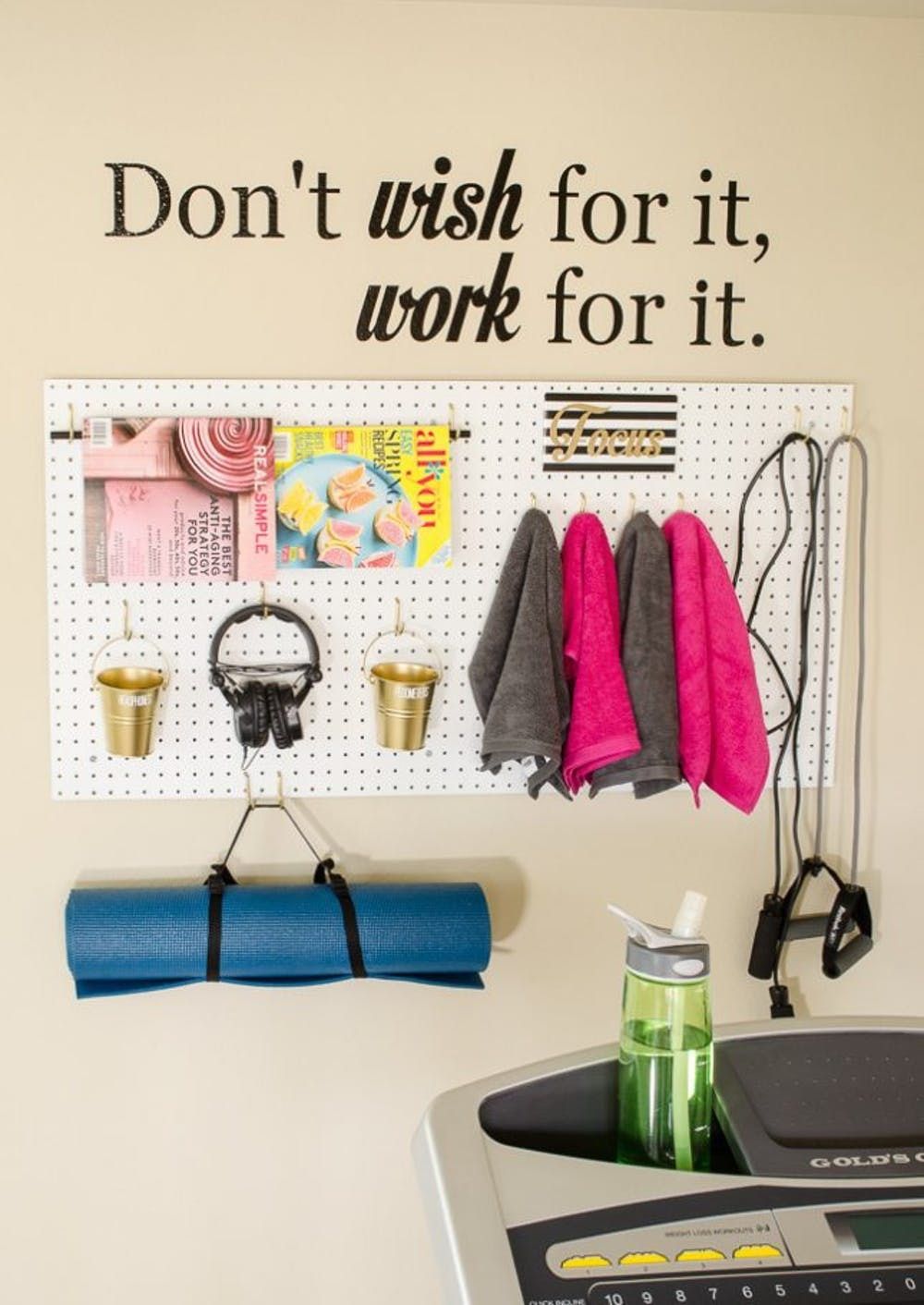 workout wall organizer