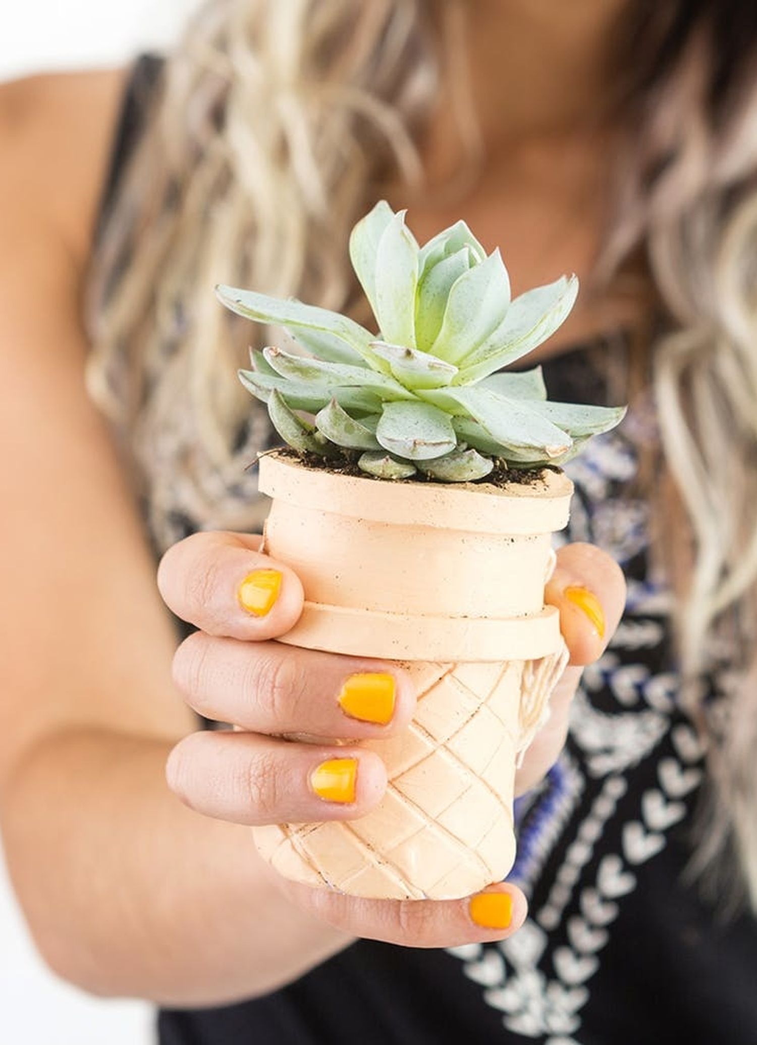 Make These Clay Ice Cream Cone Planters for Under $10 - Brit + Co