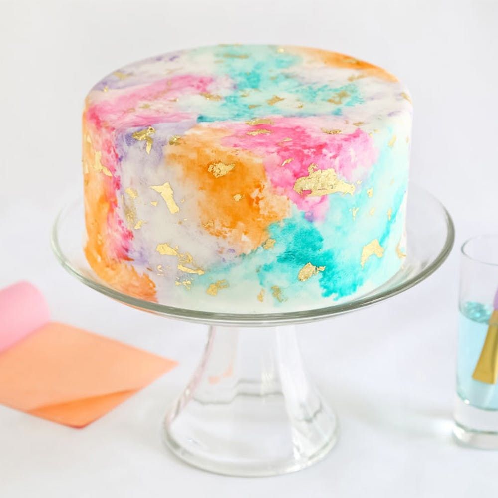 Торт С Разноцветными Мазками