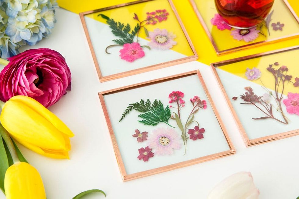 How to Make Pretty Pressed Flower Coasters - Brit + Co