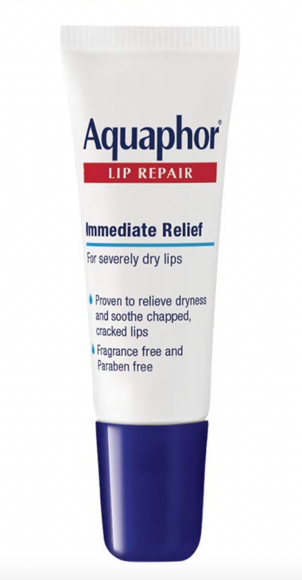 red, white, and blue lip balm from aquaphor