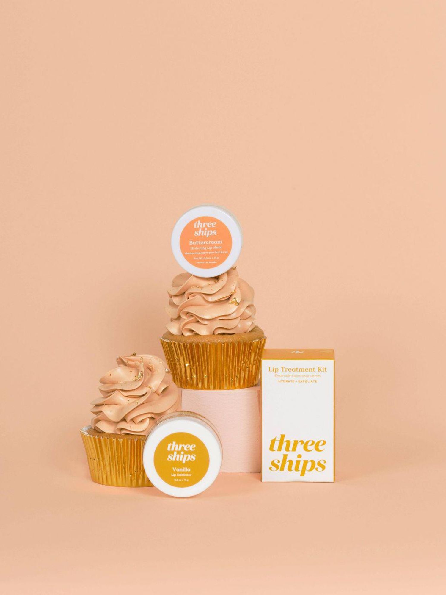 three ships buttercream lip scrub and lip mask for lip care routine