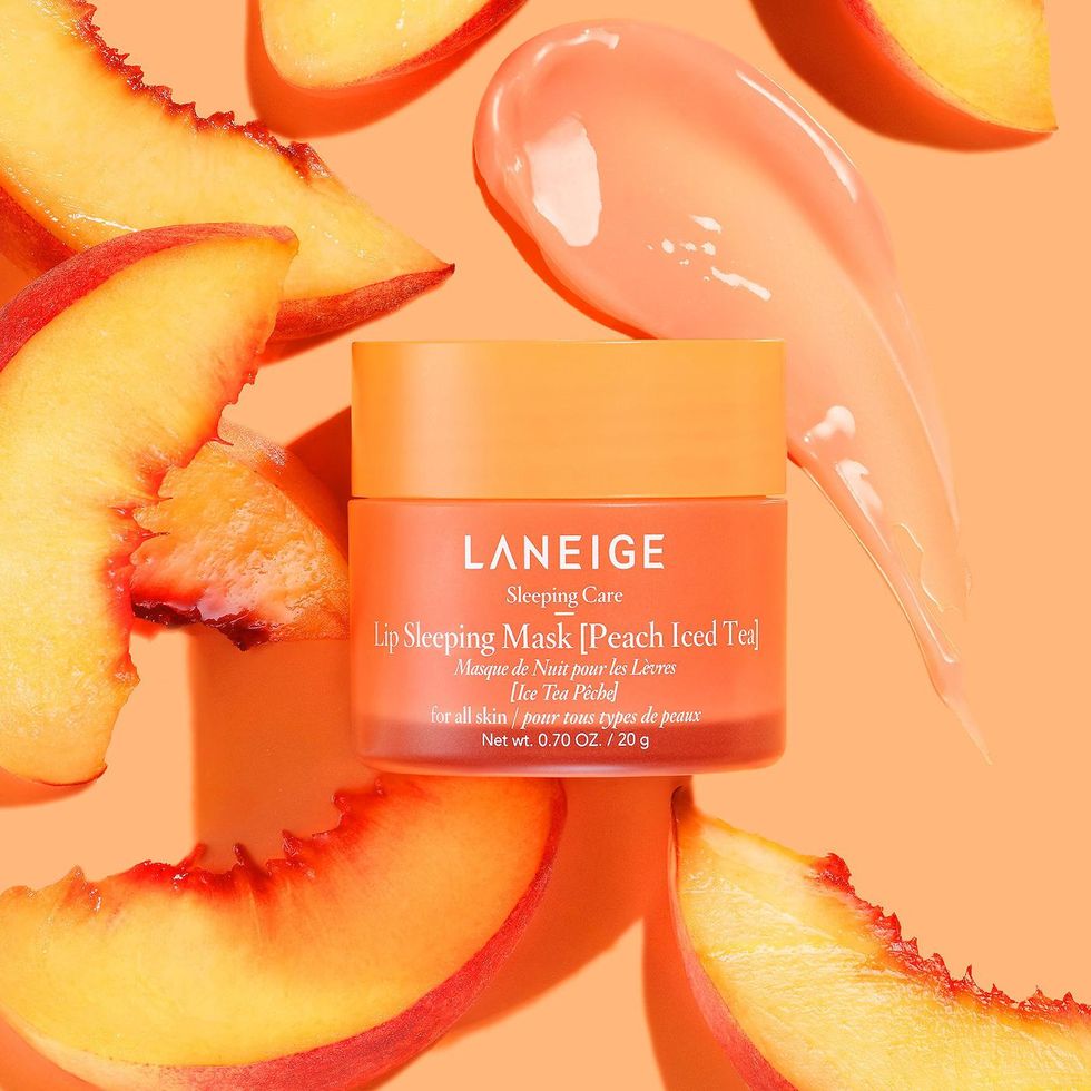 orange colored laneige lip mask that tastes like peach iced tea