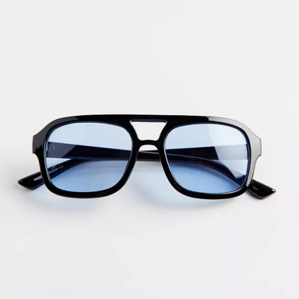 black round sunglasses with blue lenses from urban outfitters