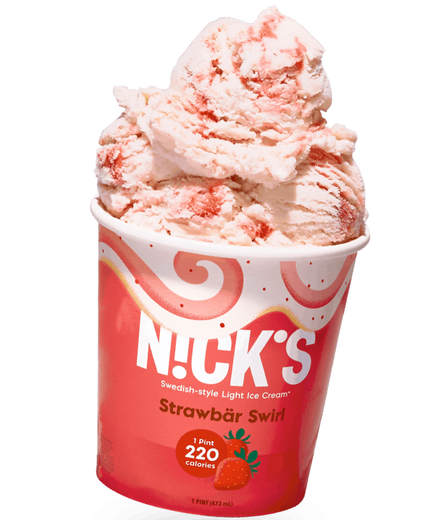 pink and red Nick's Strawb\u00e4r Swirl