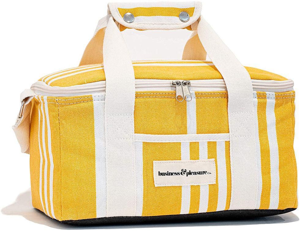 mustard and white Business & Pleasure Cooling Bag