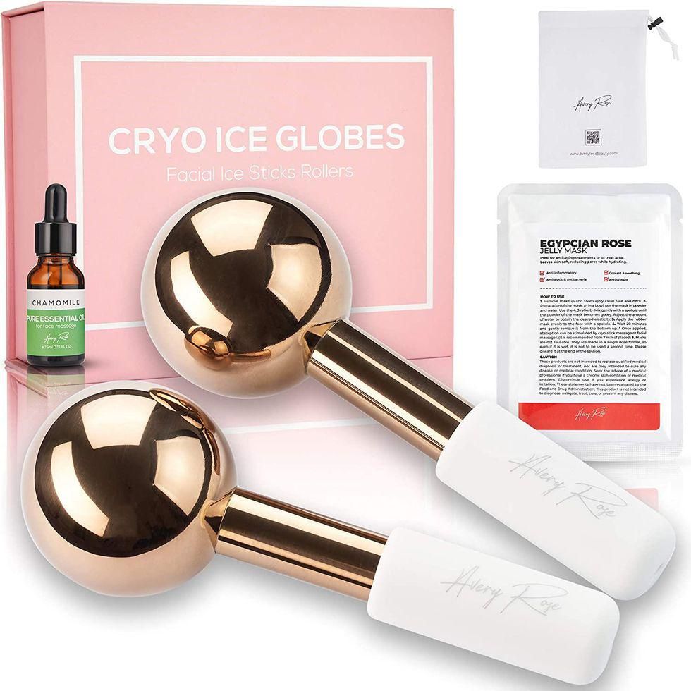 Cryo Ice Globe Face Rollers with white handles