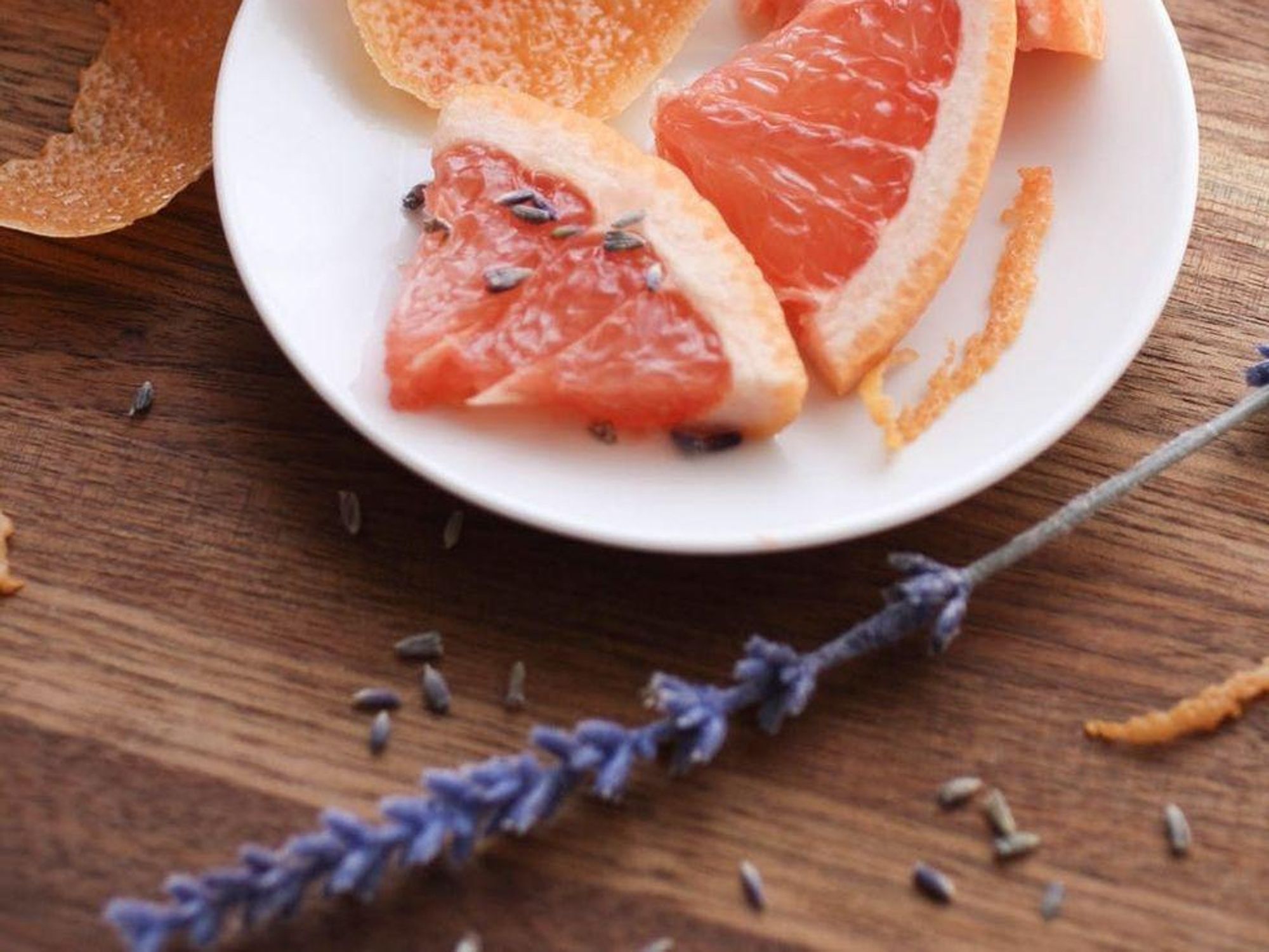 lavender and grapefruit for the lavender simple syrup