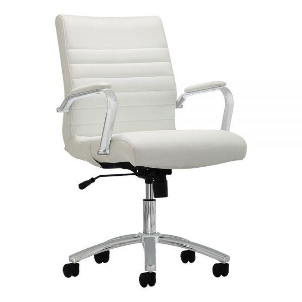 white black and silver office chair