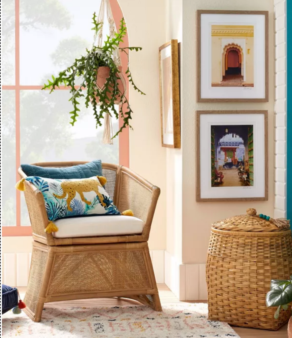 Rattan chair and basket