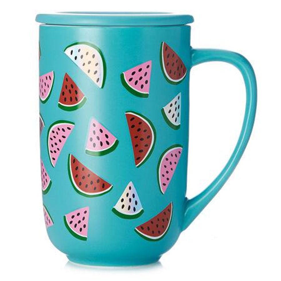 teal and pink nordic mug