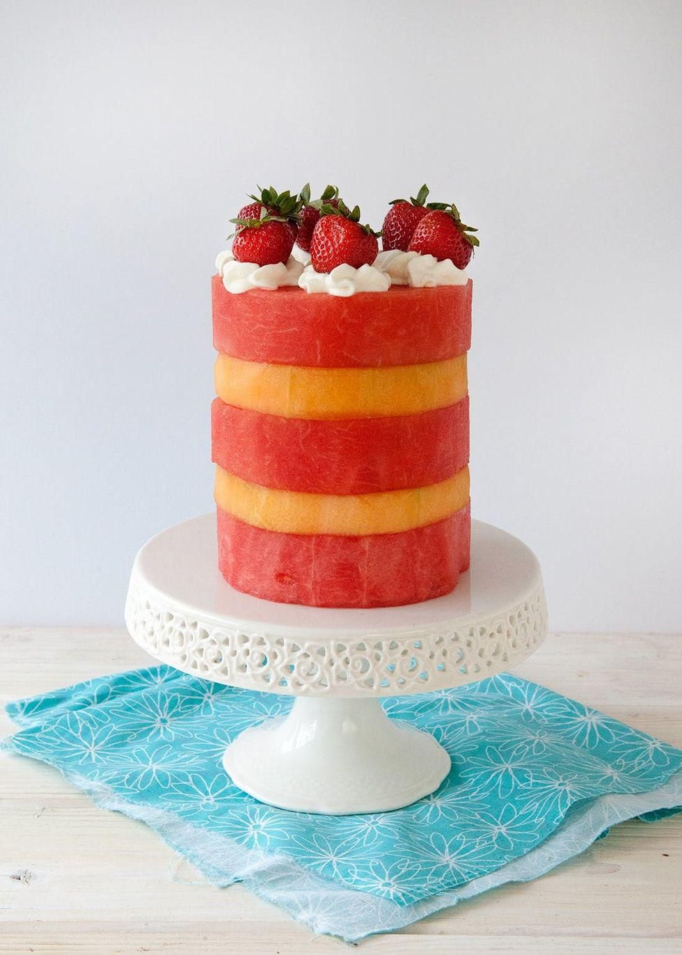 pink and orange Fruit "Cake"