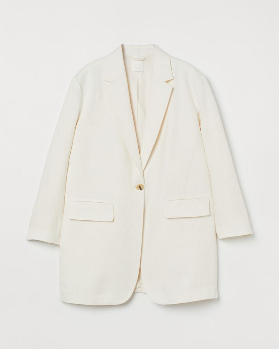 H&M Oversized Linen-Blend Jacket