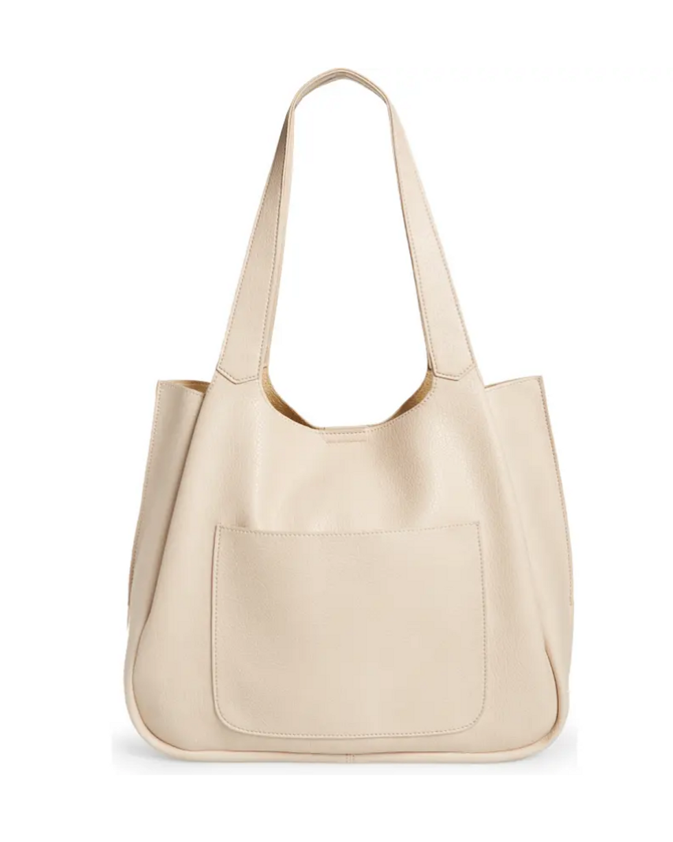 cream \u200bStreet Level Faux Leather Tote