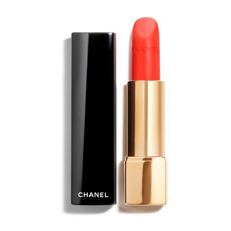 Chanel Rouge Allure Velvet Luminous Matte in First Light in gold tube with black lid