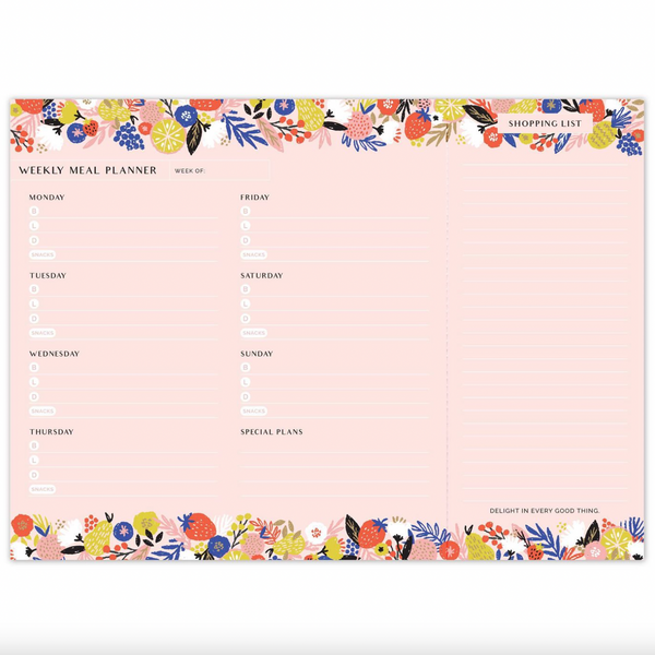 pink floral meal prep pad