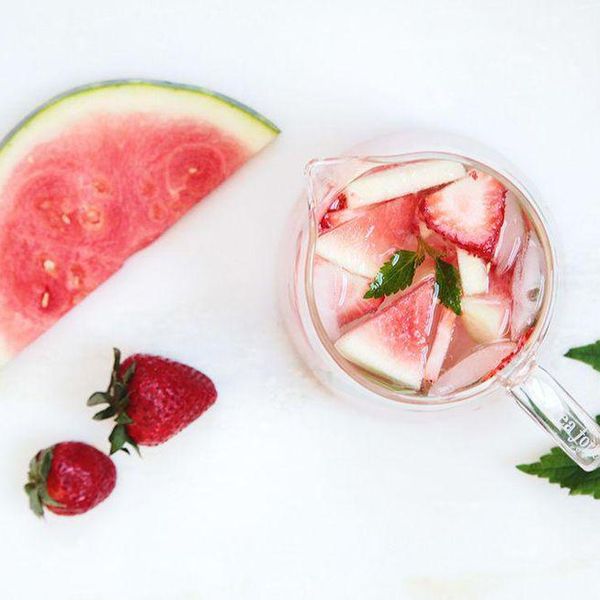 Watermelon Strawberry and Lemon Balm Water