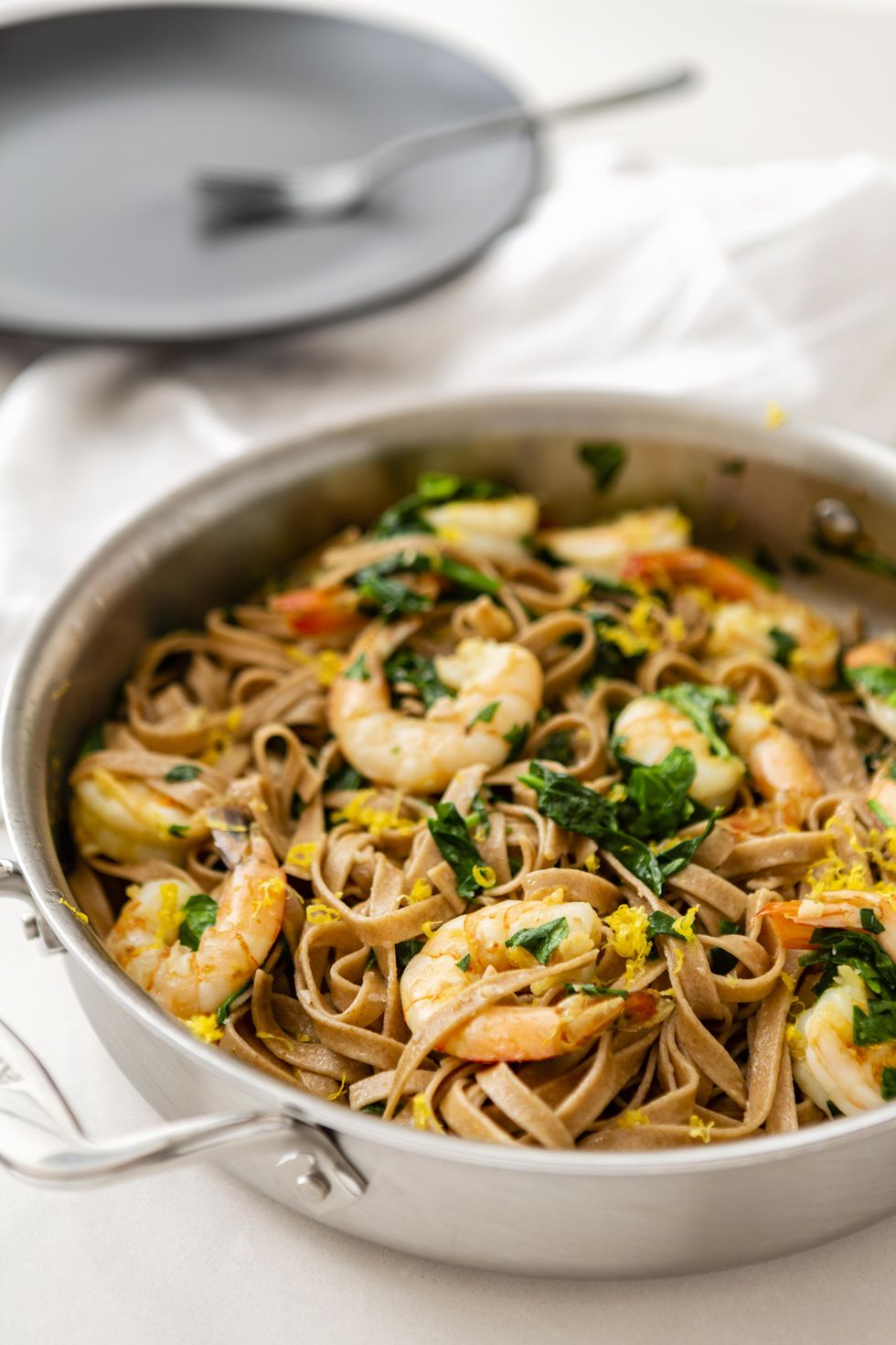 \u200bLemony Shrimp Linguine With Spinach