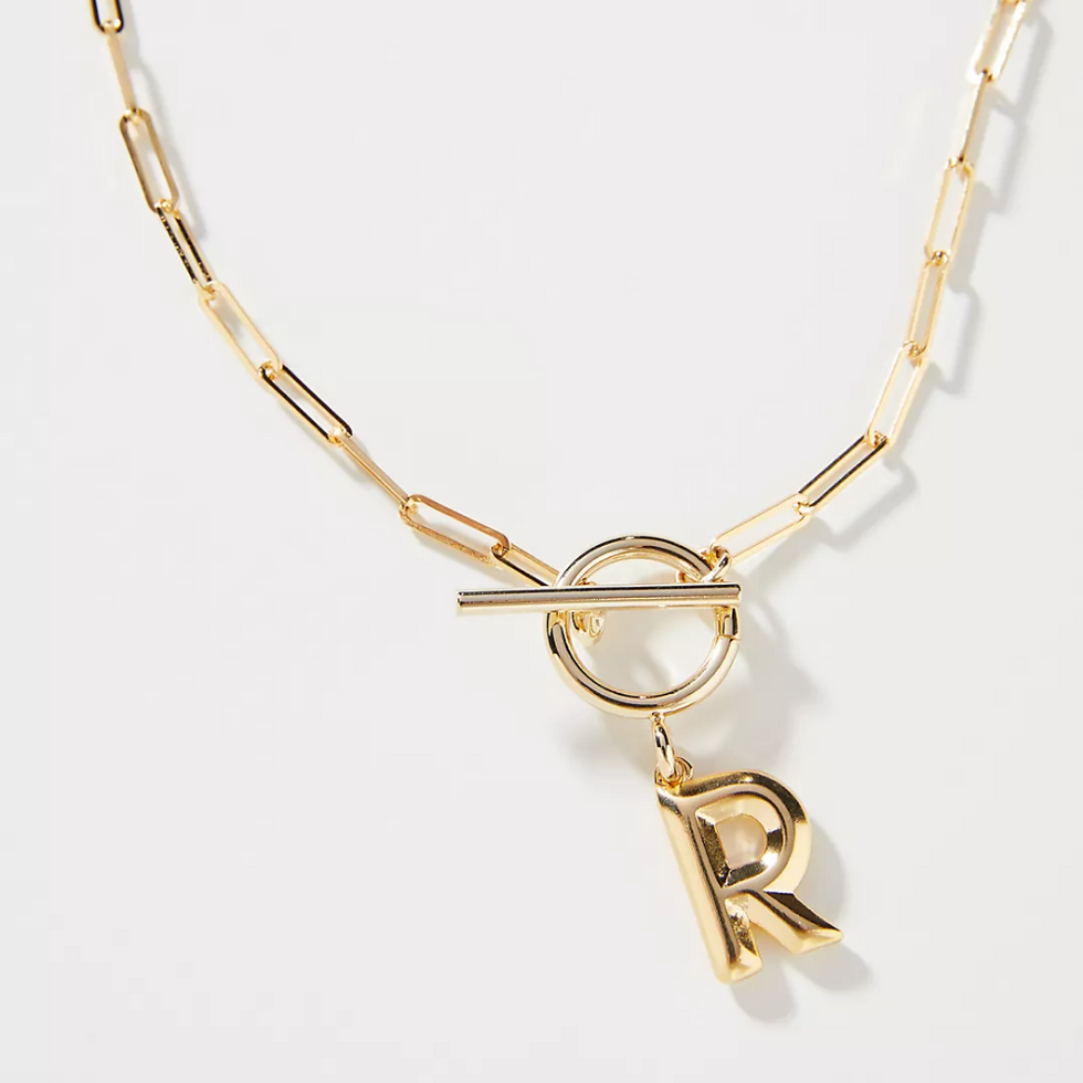 Anthropologie Chain Link Monogram Necklace