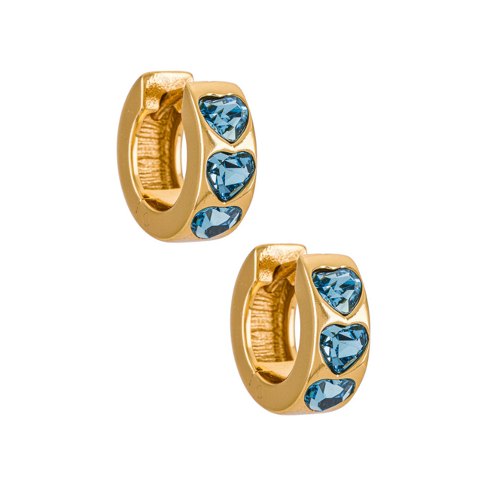 \u200bFairley Aqua Love Huggie Earring Gold Jewelry