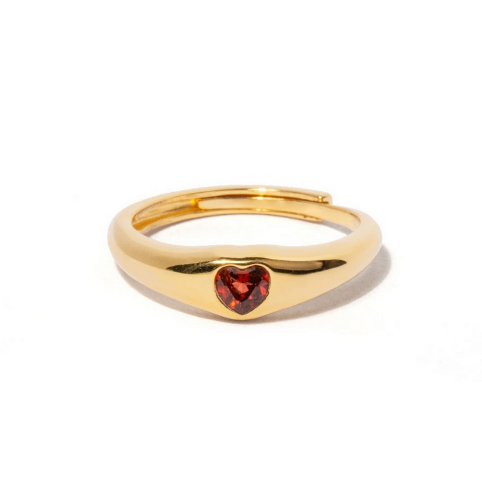 \u200bLittle Sky Stone Amia Garnet Heart Dome Ring