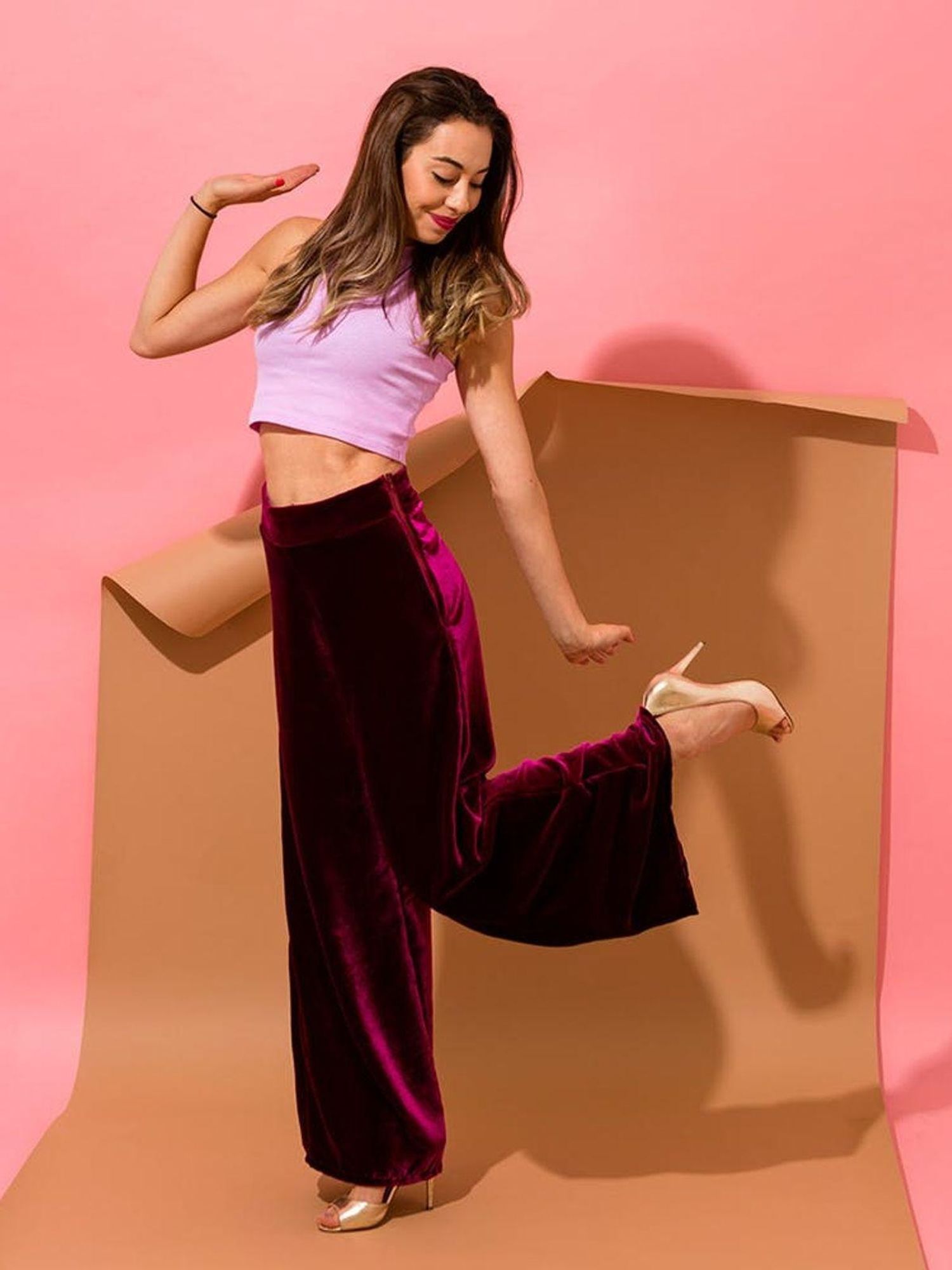 DIY Velvet Wide Legged Pants