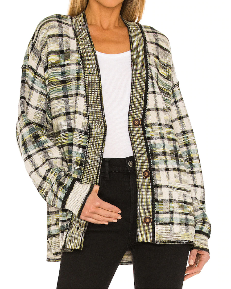 plaid cardigan