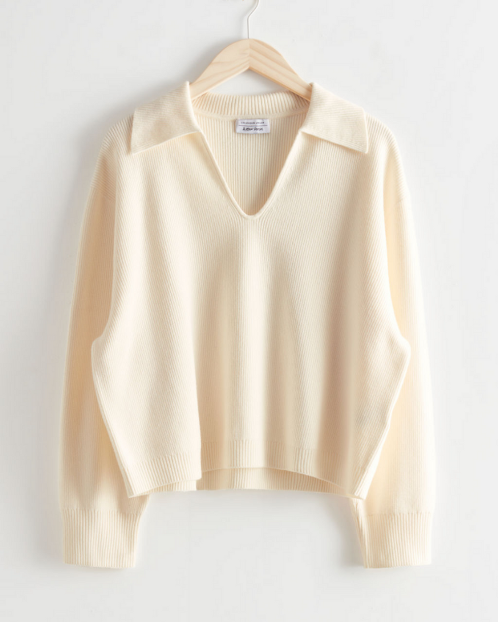 collared knit sweater