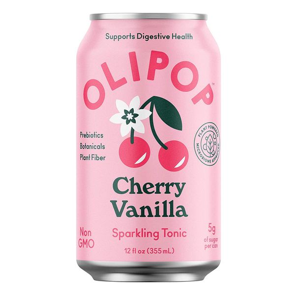 pink OLIPOP Cherry Vanilla Sparkling Tonic