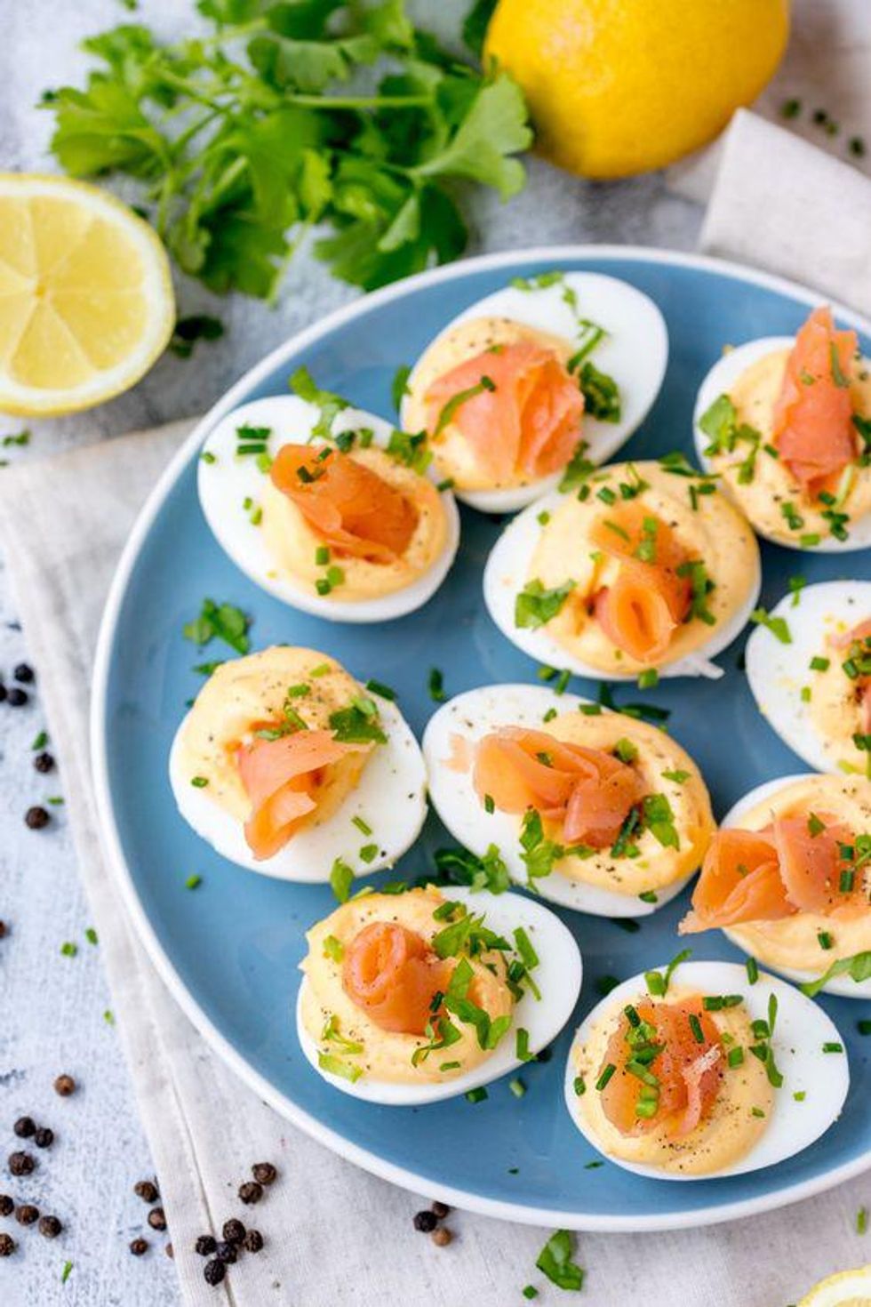 Low-Carb Smoked Salmon Deviled Eggs